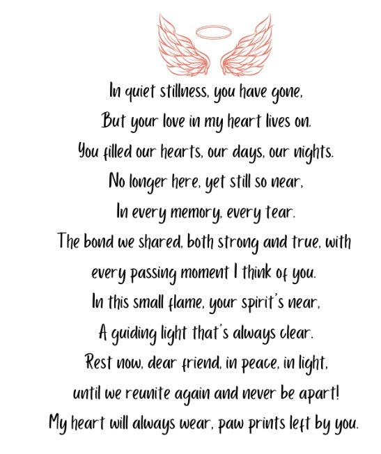 Paw Prints on My Heart Memorial Candle