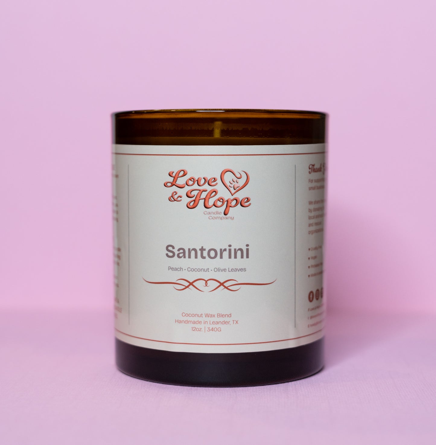 Santorini Candle Glass Vessel