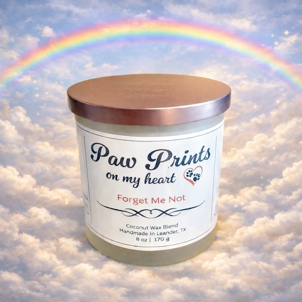 Paw Prints on My Heart Memorial Candle