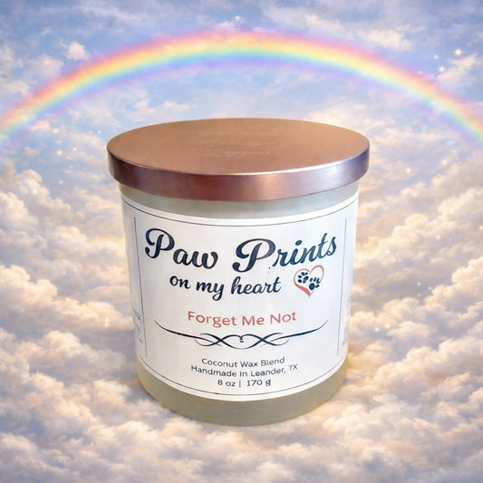 Paw Prints on My Heart Memorial Candle